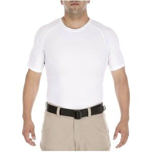 5.11 Men’s Tactical L.E. Tight S/S Crew Short‎ sleeve White Sz L Compression Fit